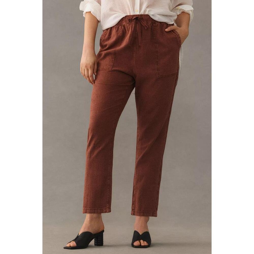 ANTHROPOLOGIE Women's Pilcro Linen Drawstring Pants Size XS In Brown